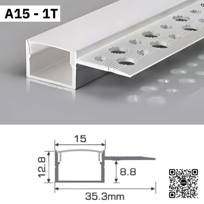 Thanh Nhôm Giấu Viền Dài 1m5 | A15-1T
